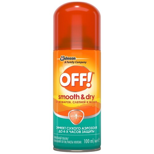 Аэрозоль OFF! Smooth&Dry от комаров, 100 мл