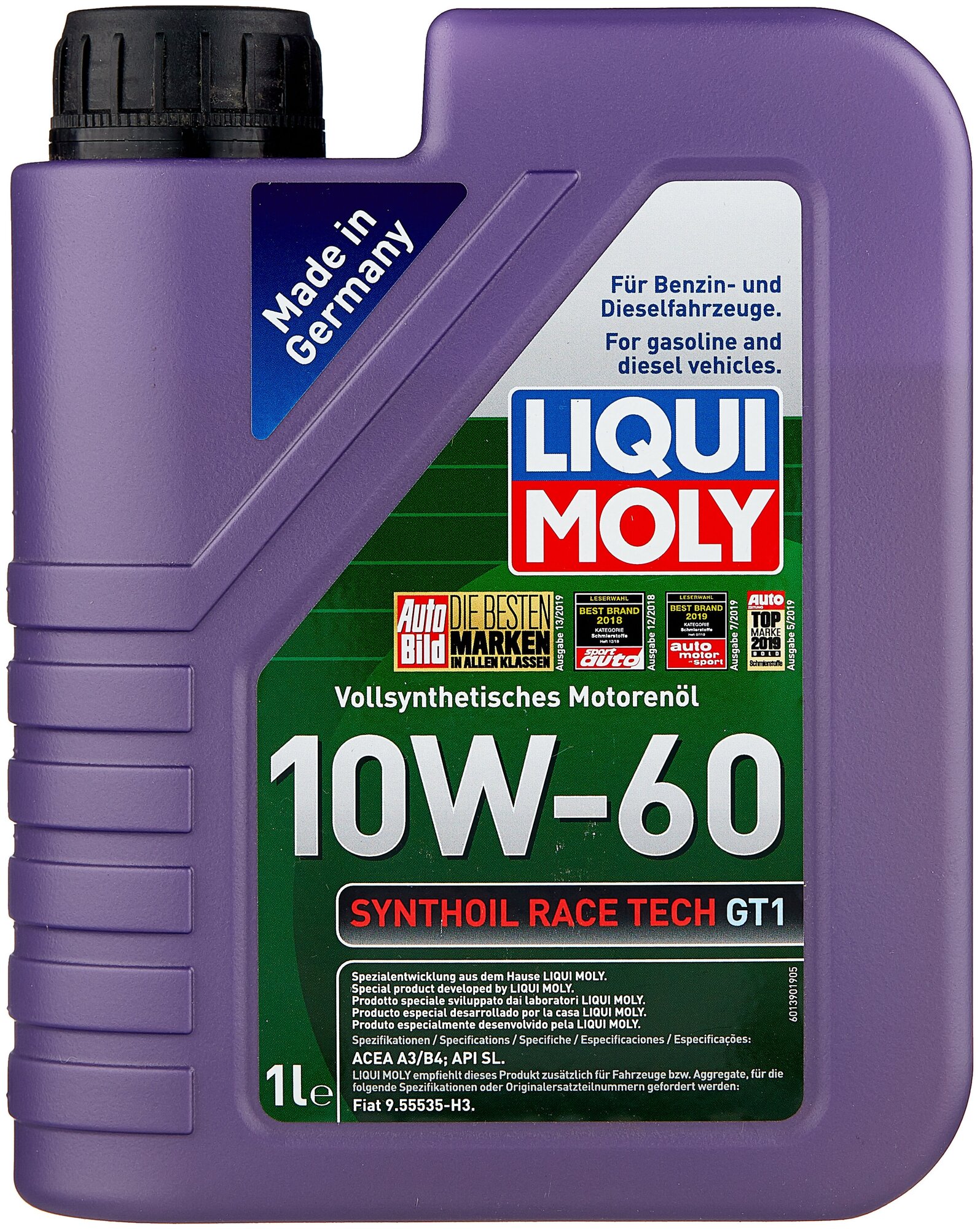 Синтетическое моторное масло LIQUI MOLY Synthoil Race Tech GT1 10W-60