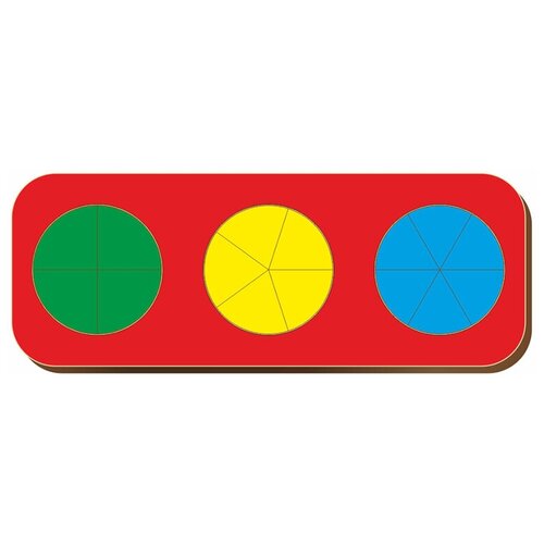 рамка вкладыш smiledecor дроби 3 уровень н009 42 дет 24х31 5х0 6 см желтый Рамка-вкладыш Woodland Дроби 3 круга уровень 1 (061102), 15 дет., красный