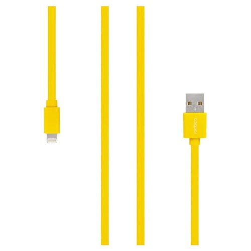 Кабель ROMBICA Digital MR-01 Yellow, USB - Apple Lightning, MFI (лицензия Apple), плоский, ПВХ, 1м, жёлтый