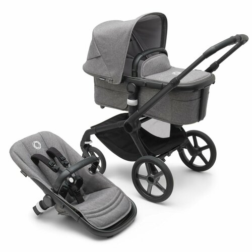 Коляска-трансформер Bugaboo Fox 5 Black/ Grey melange/ Grey melange