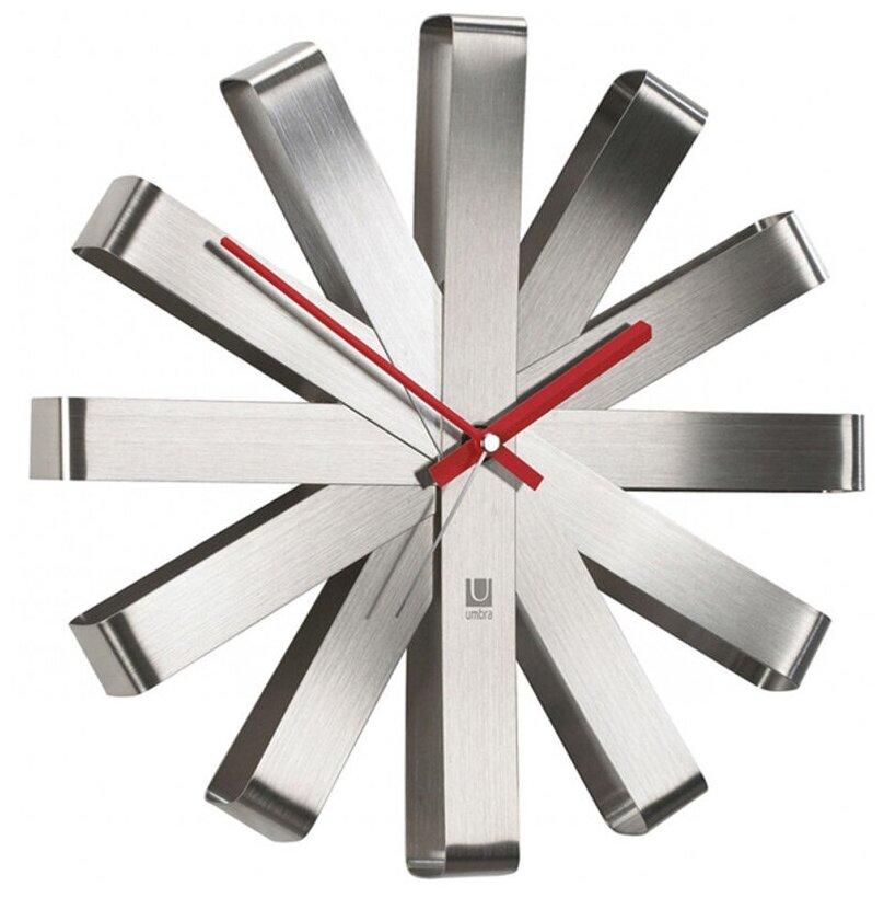 Часы настенные Ribbon 30,5х4,5 см, материал металл, Umbra, Канада, 118070-590