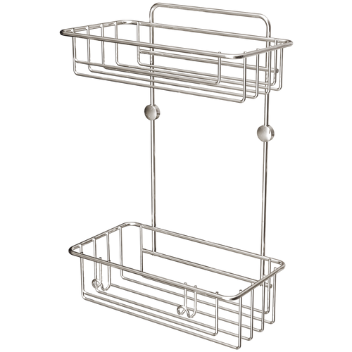 Полка в ванную прямая ES095SSM 2 яруса 24*10*37 нерж.сталь матовый