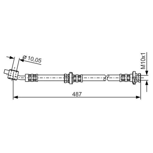 1 987 476 168_шланг торм пер. прав.! L=487\ Nissan Almera 00> BOSCH 1987476168 1шт.