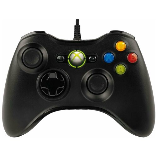 Комплект Microsoft Xbox 360 Controller, черный, 1 шт. jcd 4pcs multicolor analog thumb stick joystick grip for microsoft xbox 360 controller mushroom rubber cap