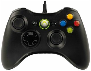 Геймпад (геймпад) проводной для Xbox 360 и PC, черный
