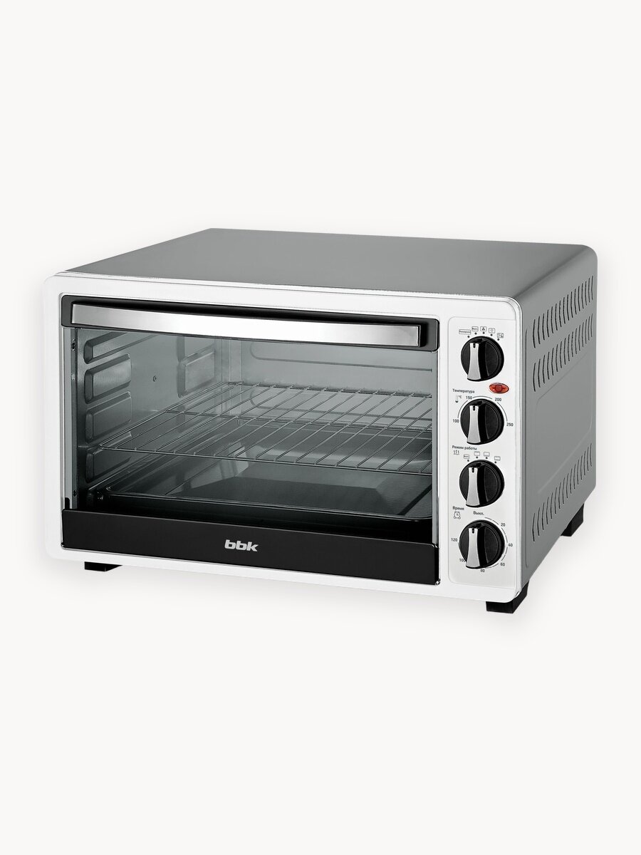 Духовка электрическая с конвекцией BBK OE4523MC белый/серый, объем 45 л, мощность 2000 Вт, гриль/жарка/запекание