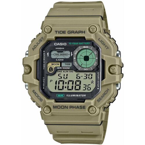 Наручные часы CASIO WS-1700H-5A, бежевый, хаки наручные часы casio ws 1700h 8a серый