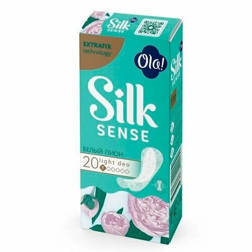 Ola! Прокладки ежедневные Silk Sense Light Белый пион, стринг-мультиформ, 20 шт.