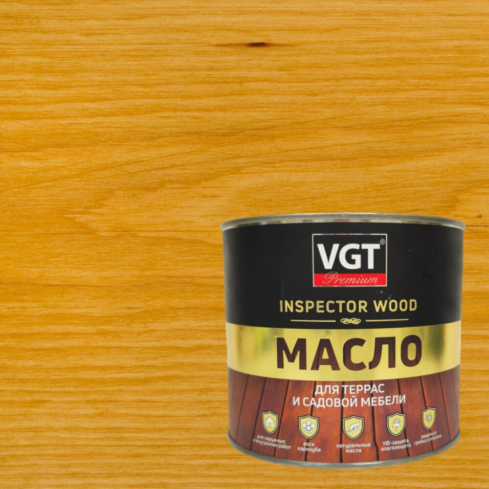 Масло для террас и садовой мебели VGT Premium Inspector Wood (18л) дуб темно-серый