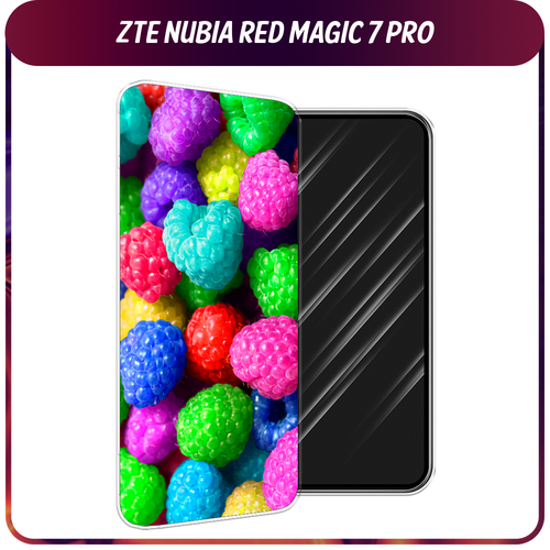 Силиконовый чехол на ZTE Nubia Red Magic 7 Pro / ЗТЕ Нубиа Ред Меджик 7 Про Леденцовая малина силиконовый чехол на zte nubia red magic 7 pro зте нубиа ред меджик 7 про розы на сером