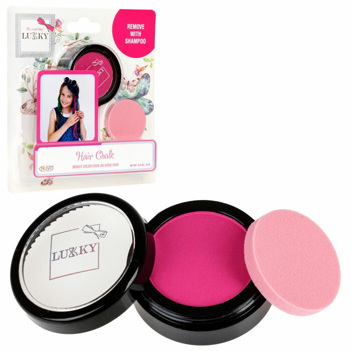фото Пудра для волос Lukky в наборе со спонжем, цвет фуксия