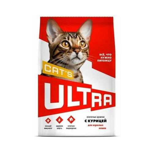 ULTRA (ультра) Полнорационный сухой корм для взроcлых кошек с курицей / 3 кг