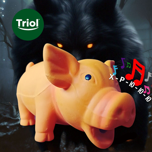 игрушка для собак triol поросенок хрюкающий из латекса TRIOL Игрушка для собак из латекса Поросенок хрюкающий, 16см , рыжий
