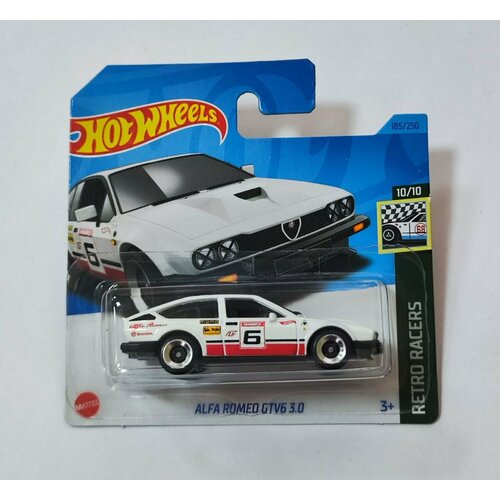 машинка hot wheels премиальная 55 alfa romeo 155 v6 ti gjt68 hcp34 Hot Wheels Машинка базовой коллекции ALFA ROMEO GTV6 3.0 белая 5785/HKJ83