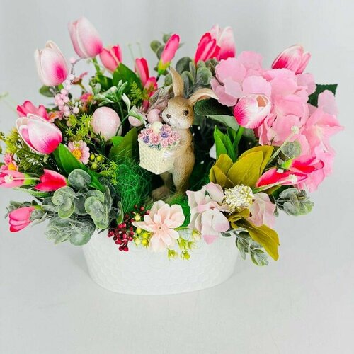 Пасхальная композиция в железном кашпо 5580₽