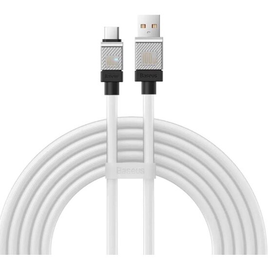Кабель Baseus CoolPlay Series Fast Charging, USB-A- USB-C, 100 Вт, 2 м, белый(CAKW000702)