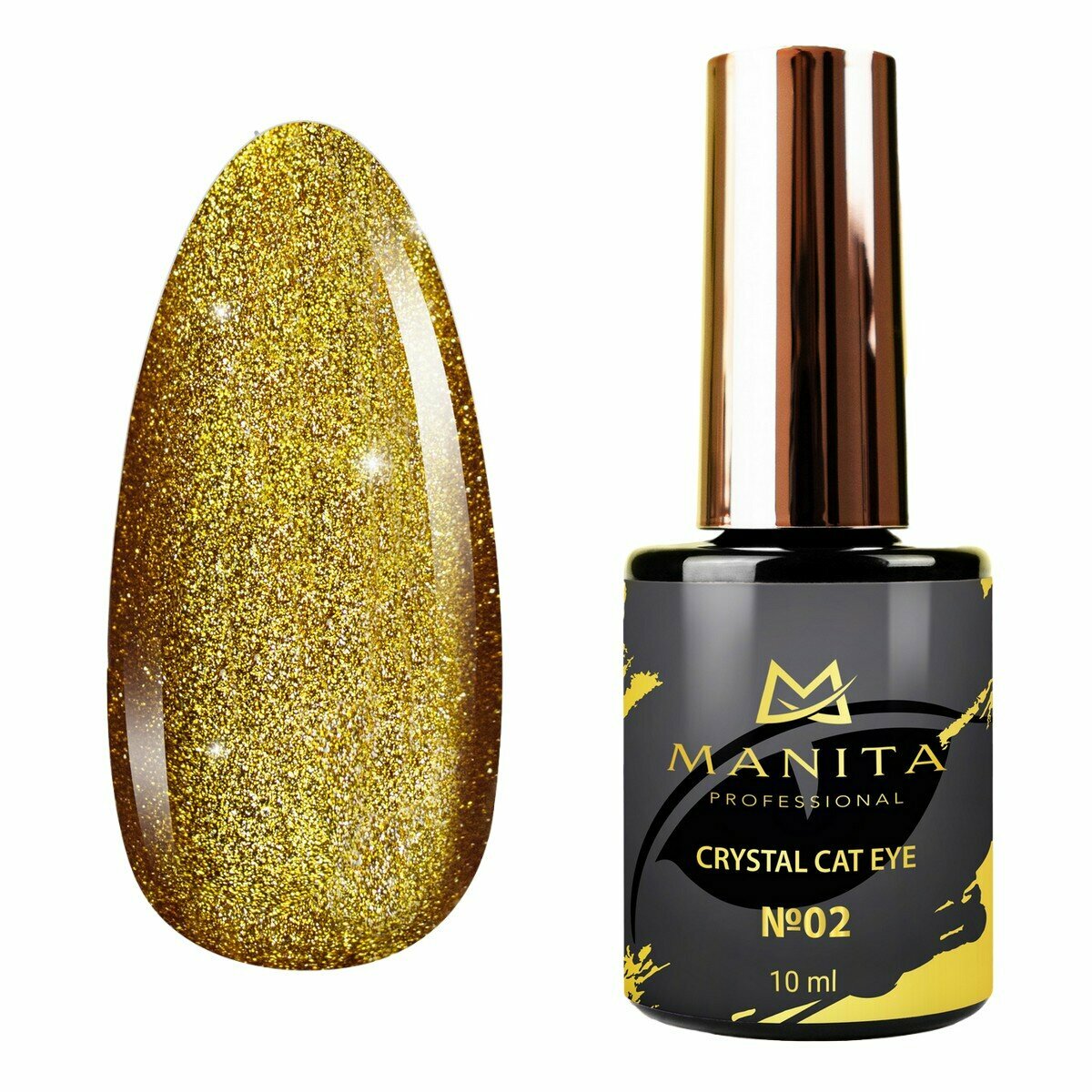 фото Manita Professional Гель-лак для ногтей с эффектом кошачьего глаза / Crystal Cat Eye №02, 10 мл