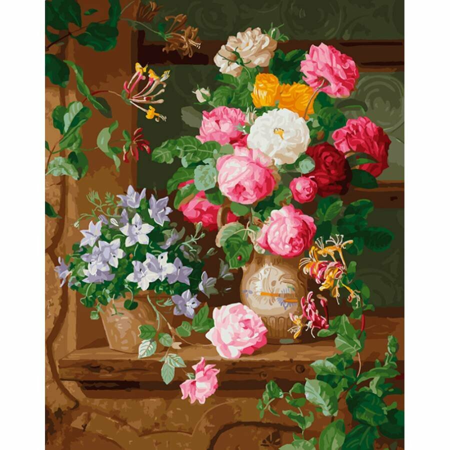 Картина по номерам на холсте и подрамнике Белоснежка: Бал цветов, 40х50 см