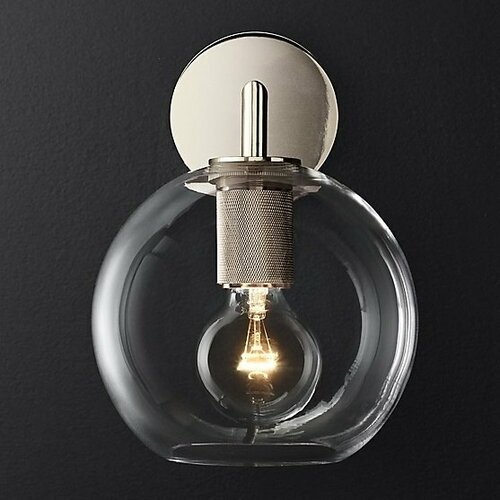 Бра Rh Utilitaire Globe Shade Single Sconce Silver 123277-22 44538 10296₽
