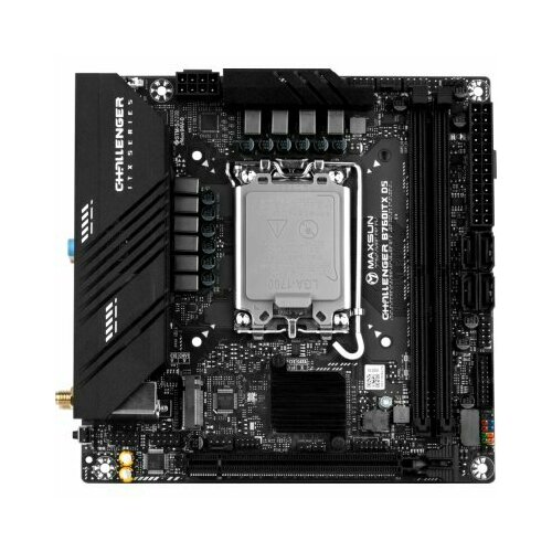 Материнская плата Maxsun MS-Challenger B760ITX D5 B760 LGA1700 2xDDR5 1xPCIEx16 2xM2 1xTypeC 2xUSB32Gen1 2xUSB20 2xUSB32Gen1 4xUSB20 2xNVMe 4xSATA3 25G1G 2xHDMI2xDP ITX 19828₽