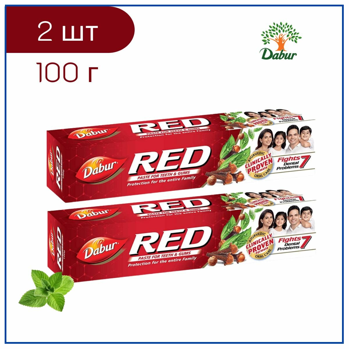 Dabur Red Зубная паста Ред аюрведическая красная Дабур 100 г 2 шт