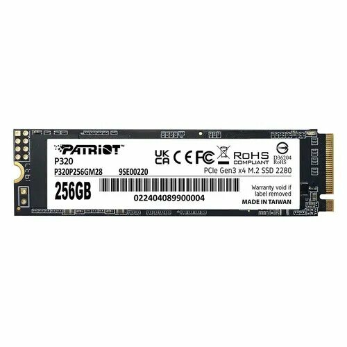 SSD накопитель Patriot P320 P320P256GM28 256ГБ M2 2280 PCIe 30 x4 NVMe M2 3099₽