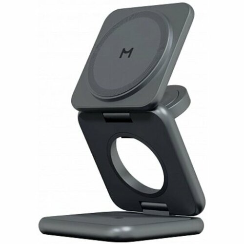 Беспроводное зарядное устройство Magssory WCH043m, Fold 3 в 1 для Samsung, с магнитами, черный