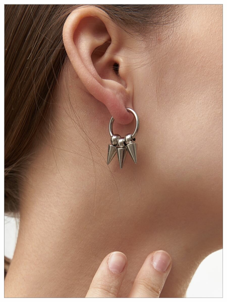 Серьги конго ДУША_BRAND, серебристый — фото 1