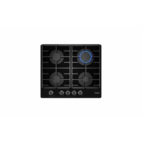 фото Плита газовая haier hhx-g64cnmb, 4 конфорки, газ-контроль, черный