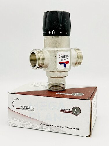 Изображение товара Термостатический смесительный клапан 3/4" НР 20-43С KV 1,6 ZEISSLER ZSm.412.164305