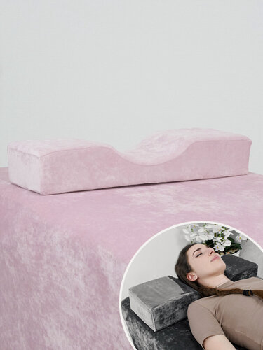 Изображение товара Подушка для наращивания ресниц низкая, для лешмейкера, нежный розовый