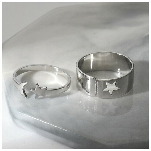 фото Набор колец queen fair, безразмерное, серебряный