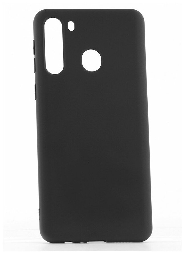 Чехол на Samsung Galaxy A21 Derbi Slim Silicone-3 черный, противоударный пластиковый кейс, защитный силиконовый бампер, накладка с защитой камеры