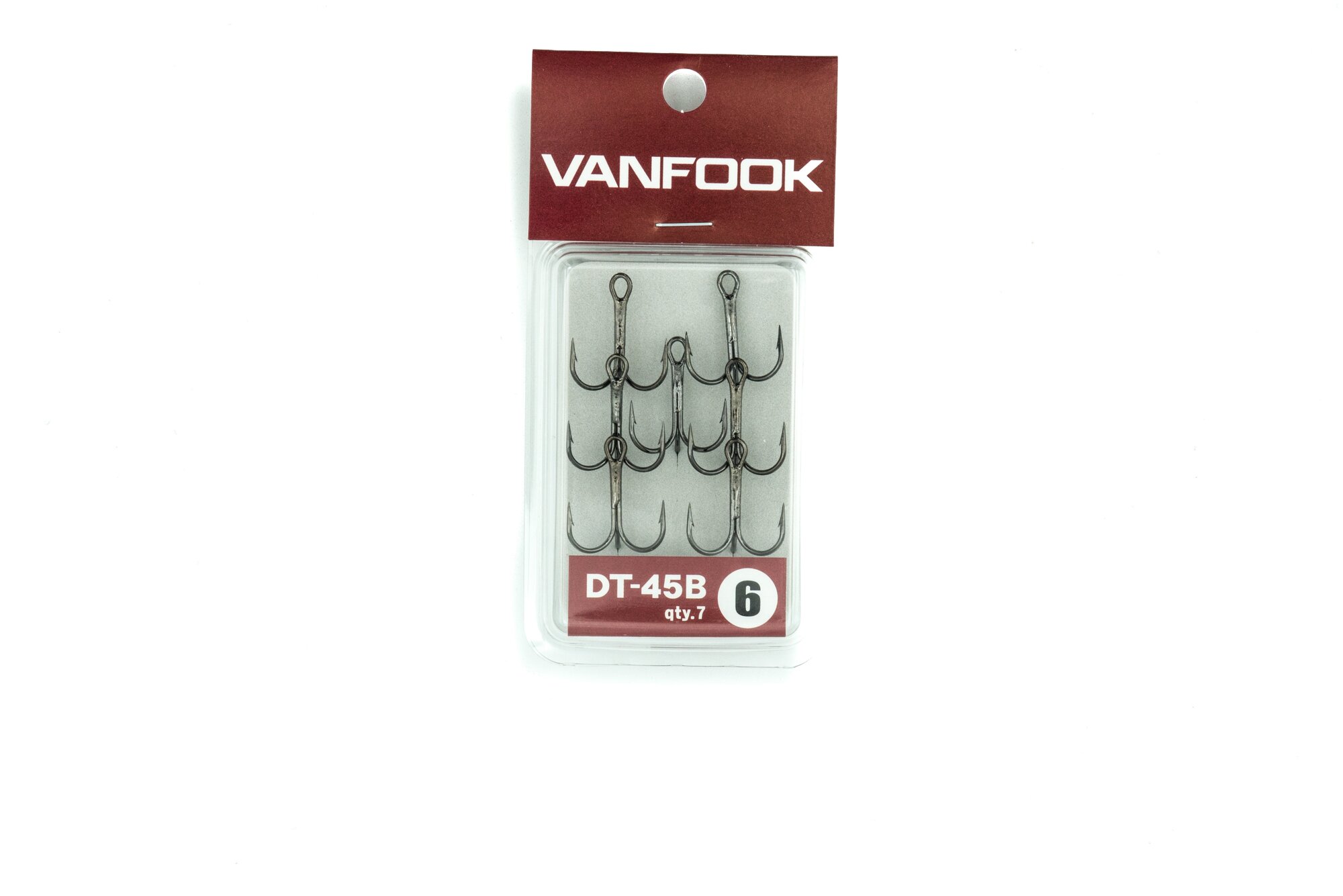 Крючки тройные рыболовные VANFOOK DT-45B, #6, цвет черный никель