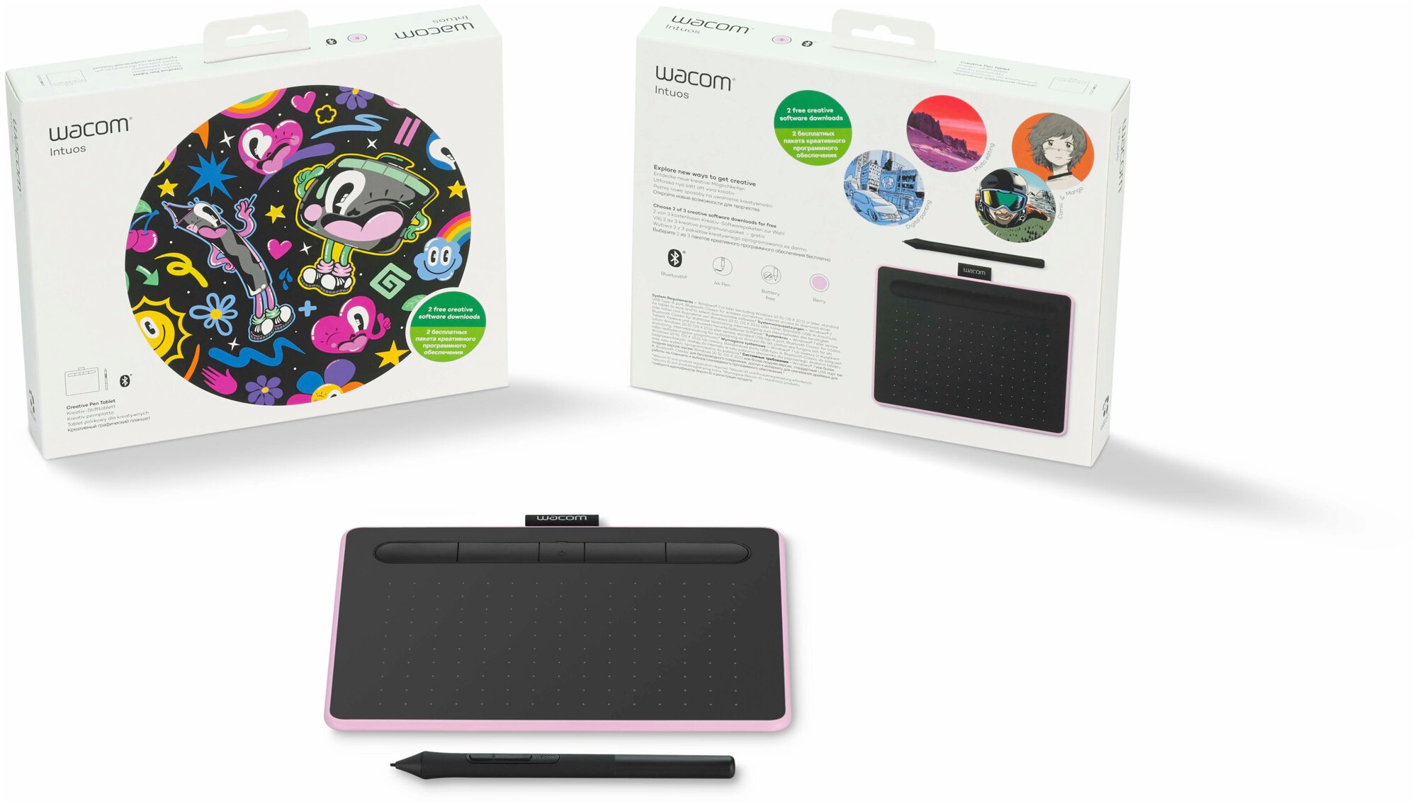 Графический планшет Wacom Intuos S Bluetooth, фиолетовый (CTL-4100WLP-N)