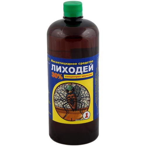 Лиходей (Кукарача) 1л - используется для уничтожения клопов, тараканов, блох, комаров, мух и муравьев.