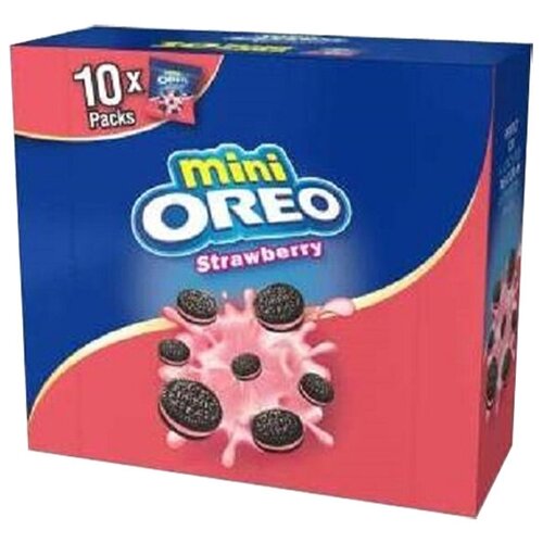 Печенье Oreo Mini Strawberry Орео Мини с клубничным кремом 20,4гр х 10