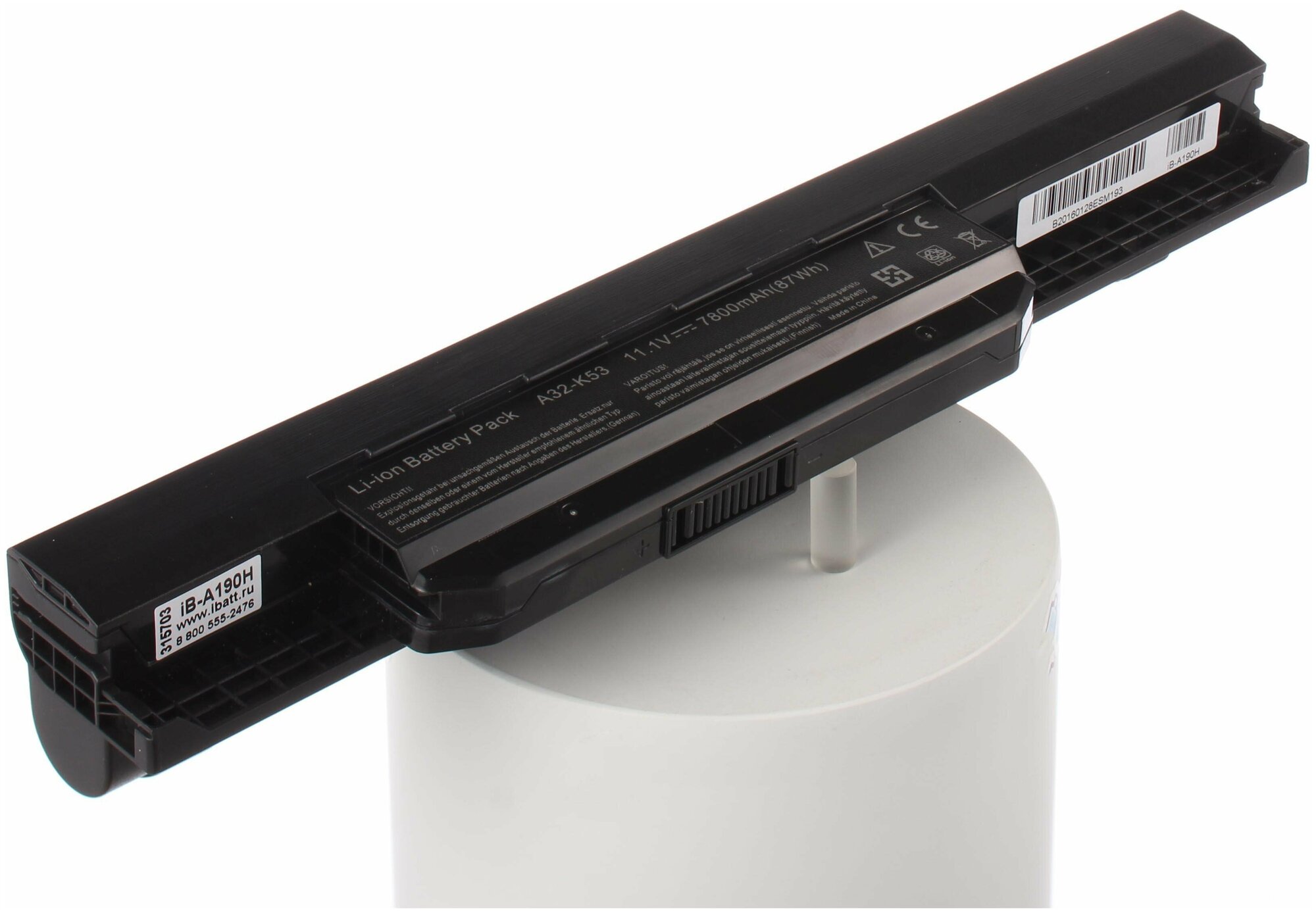 Аккумуляторная батарея iBatt iB-U2-A190H 7800mAh для Asus K53BR, K54C, K54L, X53Sv, X44, K43SJ, K53BY, K43T, P53E, P53S, A44H, K53Z, X53BY, K43SD, A53SM, X53K, A53T, X53TA, X53BR, K43TA, A53SV, P53SJ, K43SV, P43E, K43TK, K54H, K84HR, K53BE, X54HY