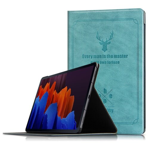 Чехол MyPads для Samsung Galaxy Tab S7 plus 12.4 SM-T970 / T975 (2020) тематика книга в Винтажном стиле голубой