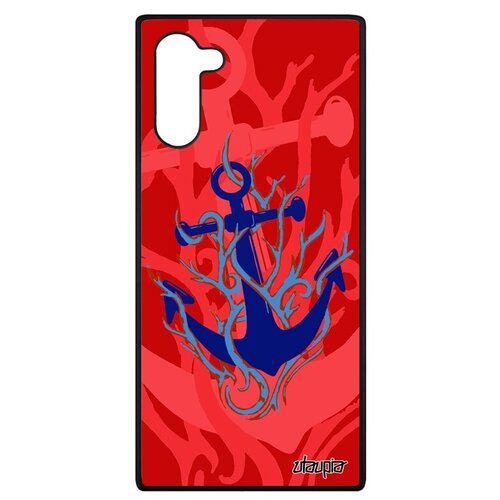 фото Чехол на смартфон // samsung galaxy note 10 // "якорь" канат корабль, utaupia, красный