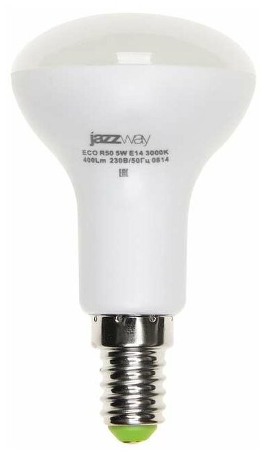 Лампа светодиодная PLED-ECO-R50 5Вт 4000К бел. E14 400лм 220-240В JazzWay 1037046A