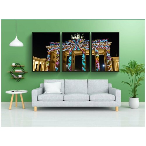 фото Набор модулных постеров для интерьера "берлин, фасад, свет искусства" 60x90 см. в тубусе, без рамки lotsprints