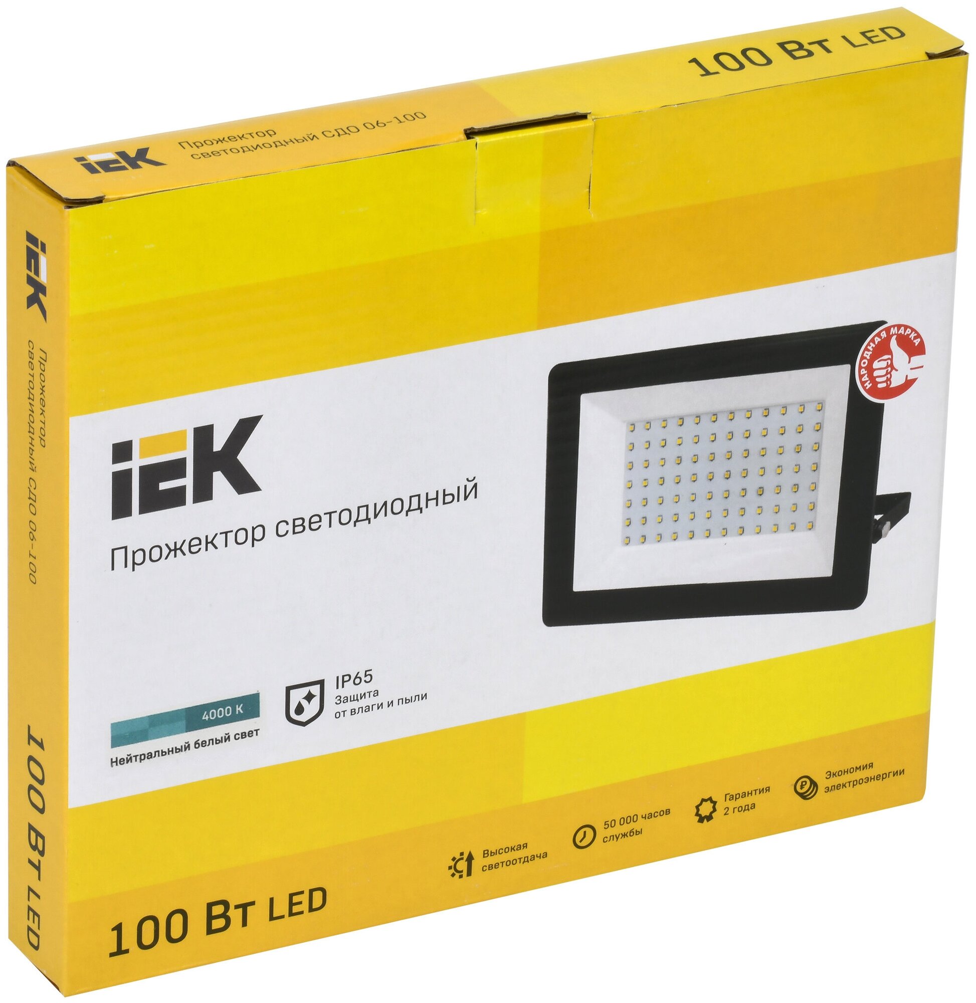 Прожектор светодиодный СДО 06-100 IP65 4000К черн. IEK LPDO601-100-40-K02