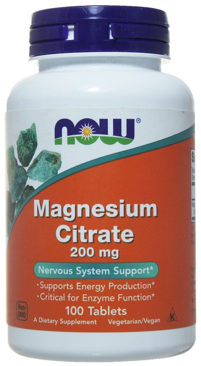 Таблетки NOW Magnesium Citrate 200 мг