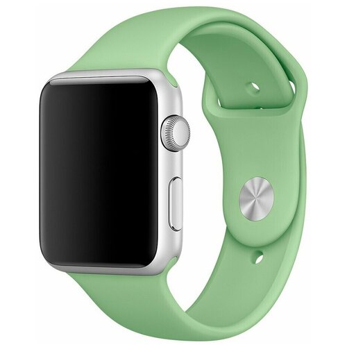 Ремешок для часов Apple Watch series 1-6, SE 42-44mm и series 7 45mm / Сменный браслет премиум качества для умных смарт часов с застежкой Эпл Вотч серии 1-6, Эпл Вотч СЕ 42-44мм и серия 7 45мм / Силиконовый ремешок (Sport Premium) для часов (Mint S)
