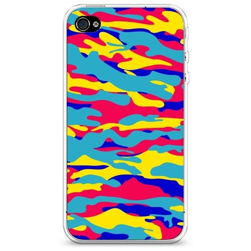 фото Силиконовый чехол "ярко-розовый камуфляж" на apple iphone 4/4s / айфон 4/4s case place