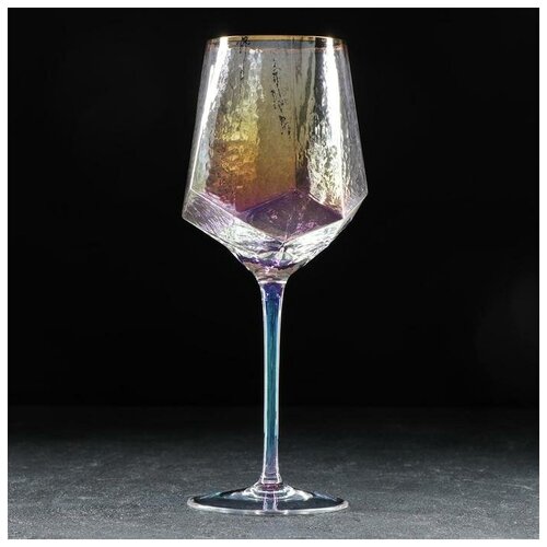 Бокал для вина Magistro «Дарио», 500 мл, 7,3×25 см, цвет перламутровый