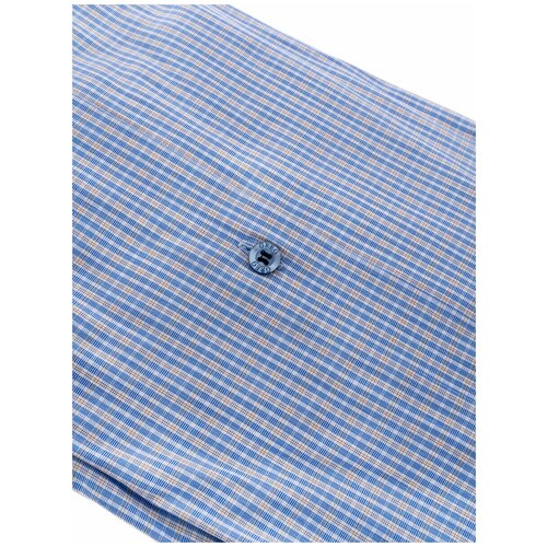 фото Рубашка мужская длинный рукав greg 255/231/191/z/1 stretch_gb, полуприталенный силуэт / regular fit, цвет голубой, рост 174-184, размер ворота 41