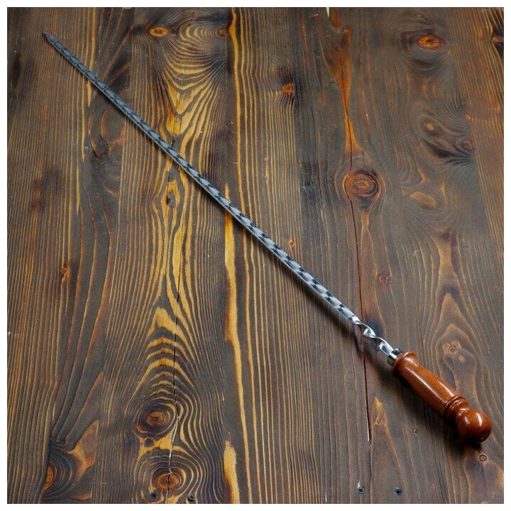 Шампур узбекский для шашлыка с деревянной ручкой 70см с узором